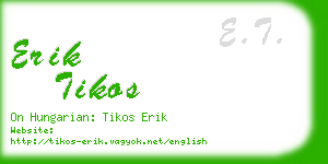 erik tikos business card